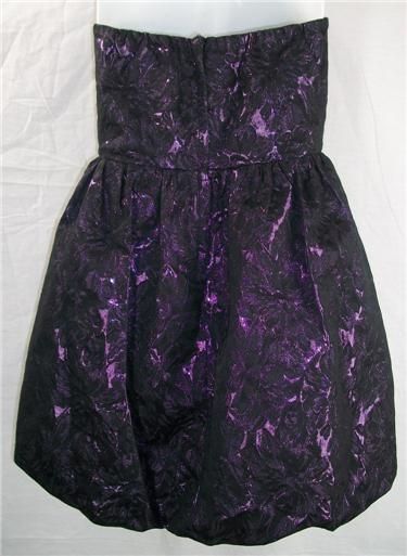 Purple Black Delia s Strapless Bubble Hem Dress Lining 5 Party Prom