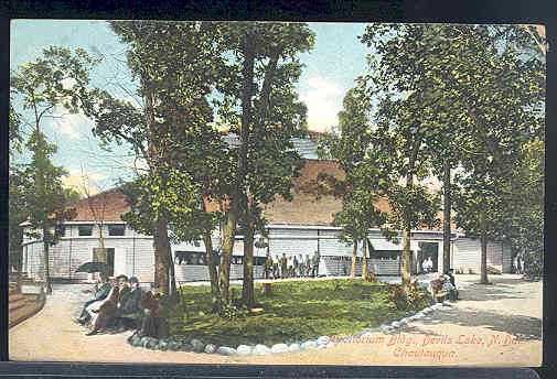 ND Devils Lake North Dakota Chautauqua Auditorium Building Card No 973