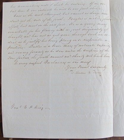 Important 1850s Presidential Election Letters Slavery Question