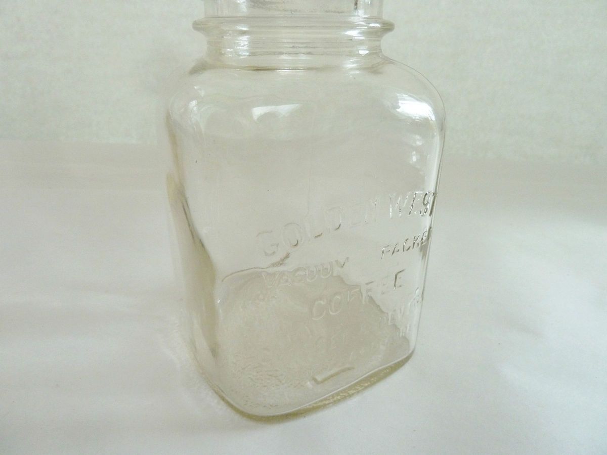  Glass Jar GOLDEN WEST Square Coffee Closset Devers Portland Or Hoosier