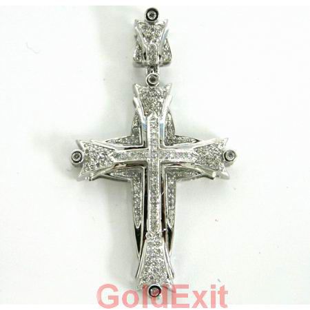 14kt Yellow or White Gold Diamond Religious Cross Pendant Charm Unisex