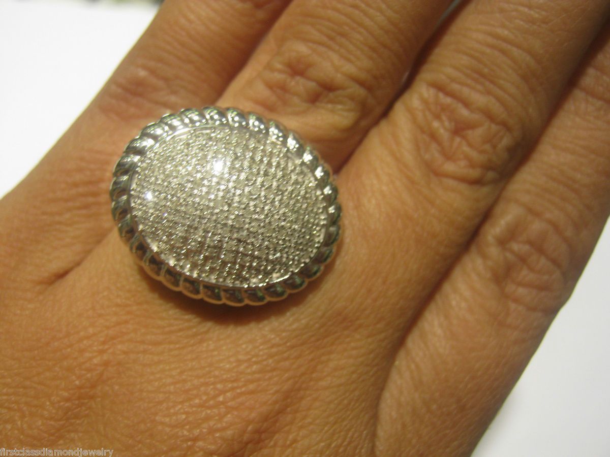 Gorgeous diamond cocktail dome ring Vintage style Pave diamonds