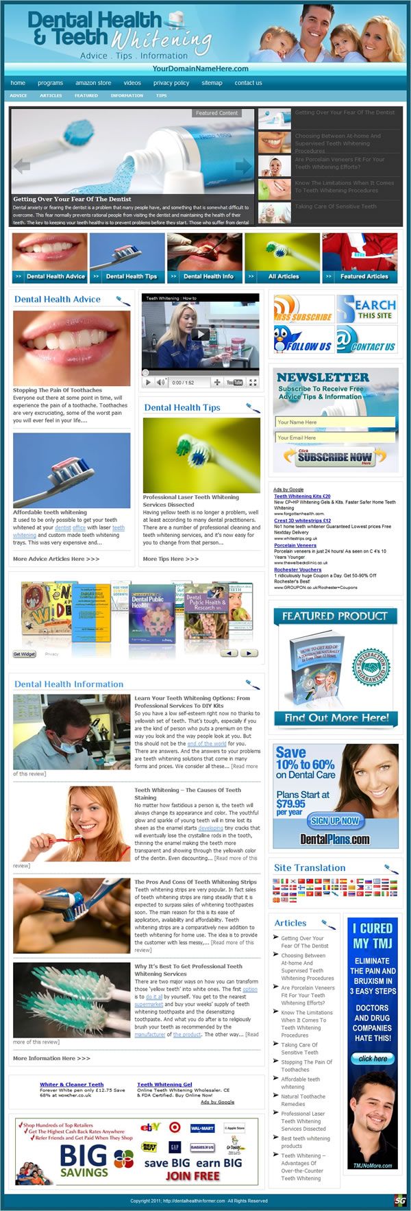 Established Dental Health Website for Sale Websites by SITEGAP