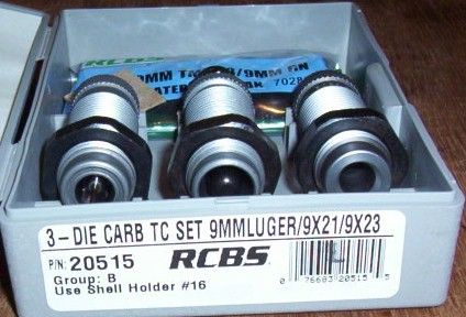 9mm Luger Carbide Die Set RCBS Dies Reloading Reload Pistol Rifle