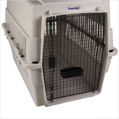 Kennel Aire Extra Large Travel Aire Plastic Dog Kennel in Almond TA