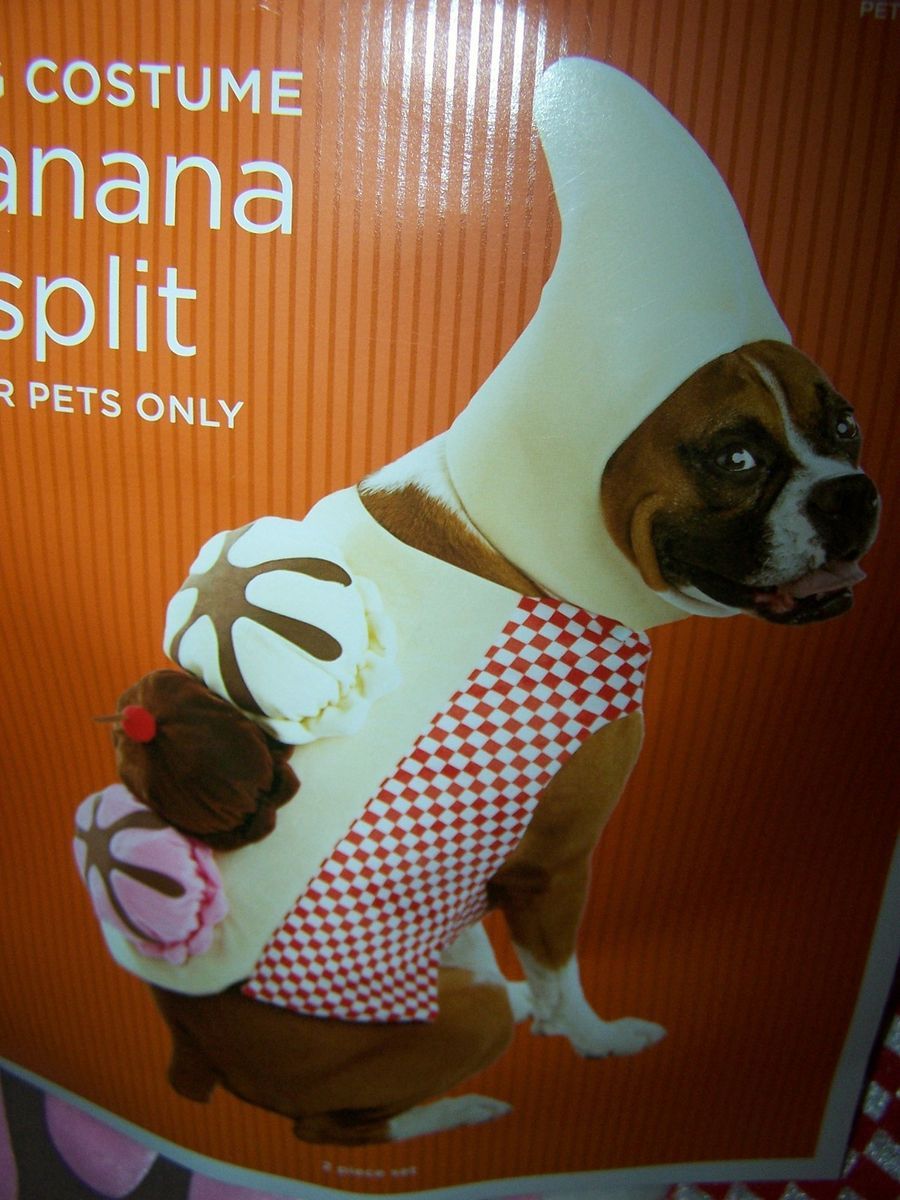 NWT Halloween Dog Costume Banana Split Medium Large Ice Cream Cherry