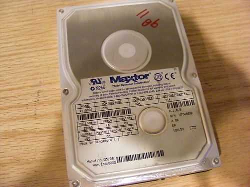 Bad Desktop Hard Drive IDE Maxtor 91190D7