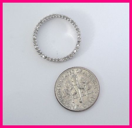 10K Round Diamond Circle Eternity Pendant Slider 22ct