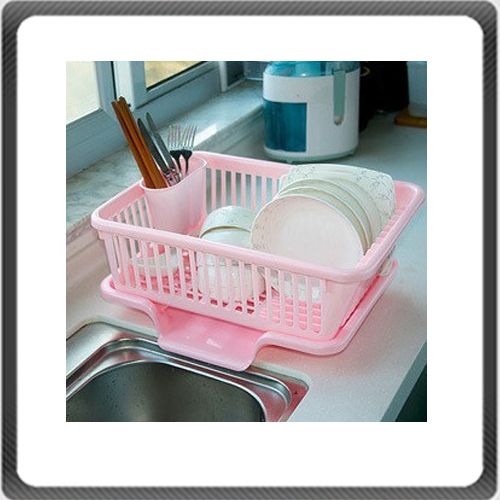 Pcs Kitchen Accessories Dish Plate Spoon Rack Pink Holder