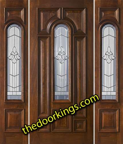 Mahogany Exterior Entry Door with Sidelights 80 525 My