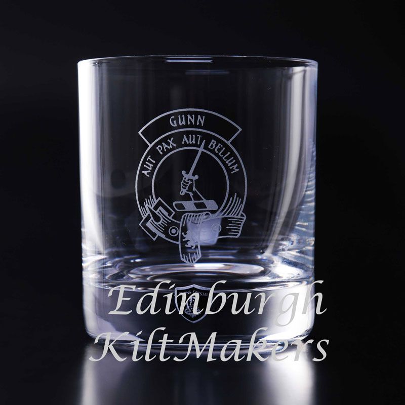 Campbell Clan Crested Crystal Whiskey Glass Burns Crystal Whisky