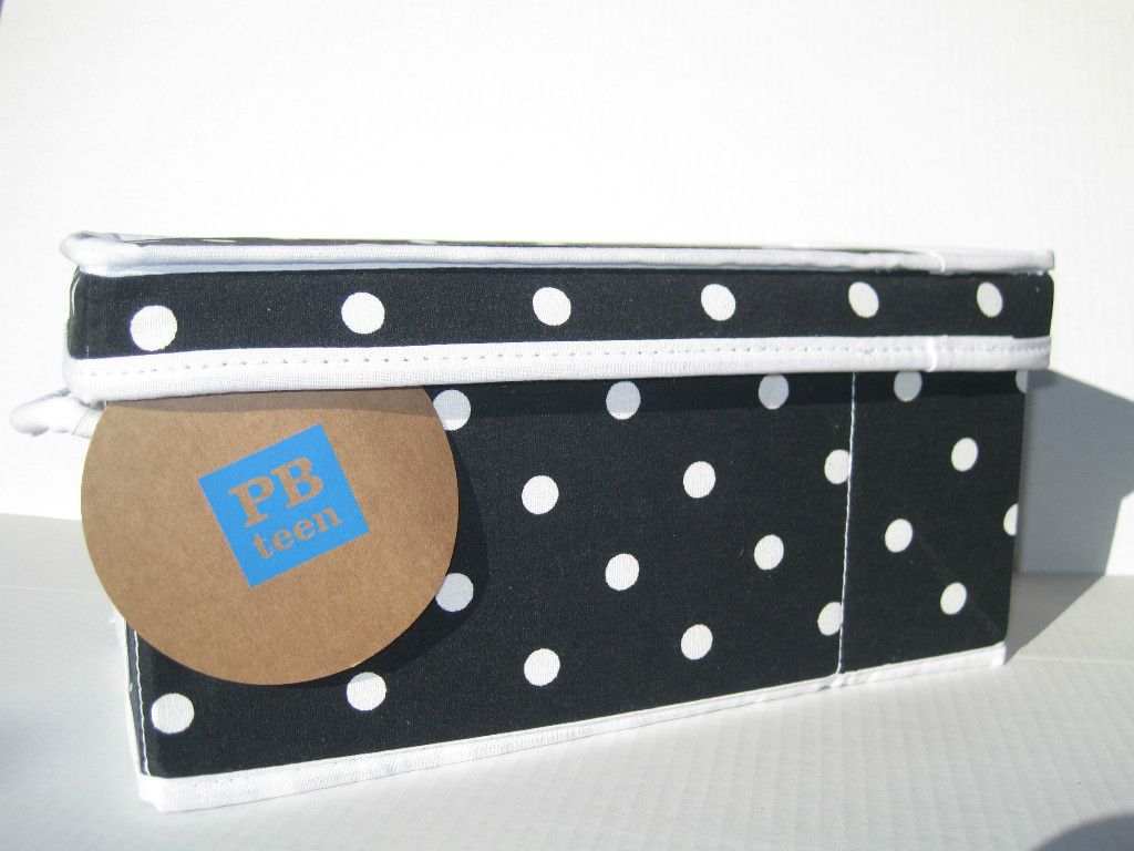 Pottery Barn Dottie Canvas Bins Black Dottie