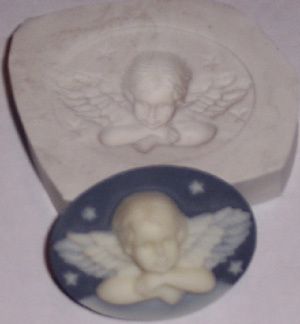 Cuious Angel Cameo Polymer Clay Push Mold Sculpey 3B