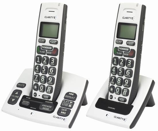 Big Button Cordless Phone Answering Machine 2 Handsets
