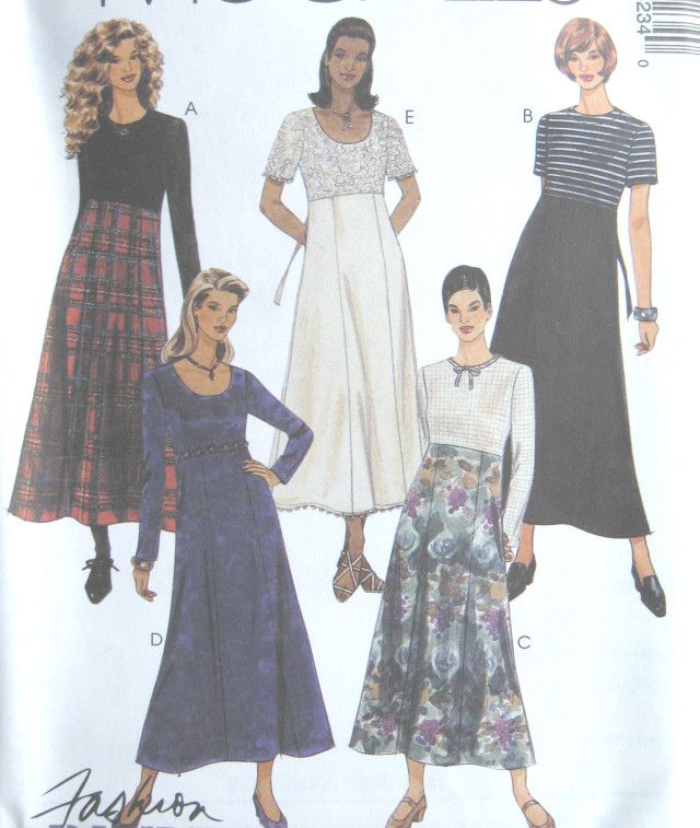 Misses High Waisted Dress Pattern McCalls 8523 Easy New