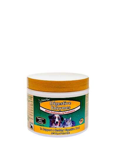 NaturVet Dog & Cat DIGESTIVE ENZYMES with PROBIOTICS 4 oz