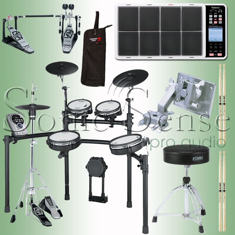 Roland TD 15KV s V Drums Electronic Drum Kit Set SPD300 Tama HP300TW