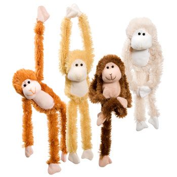 STUFFED PLUSH HANGING MONKEY   4 STYLES   PARTY FAVOR   PRIZES