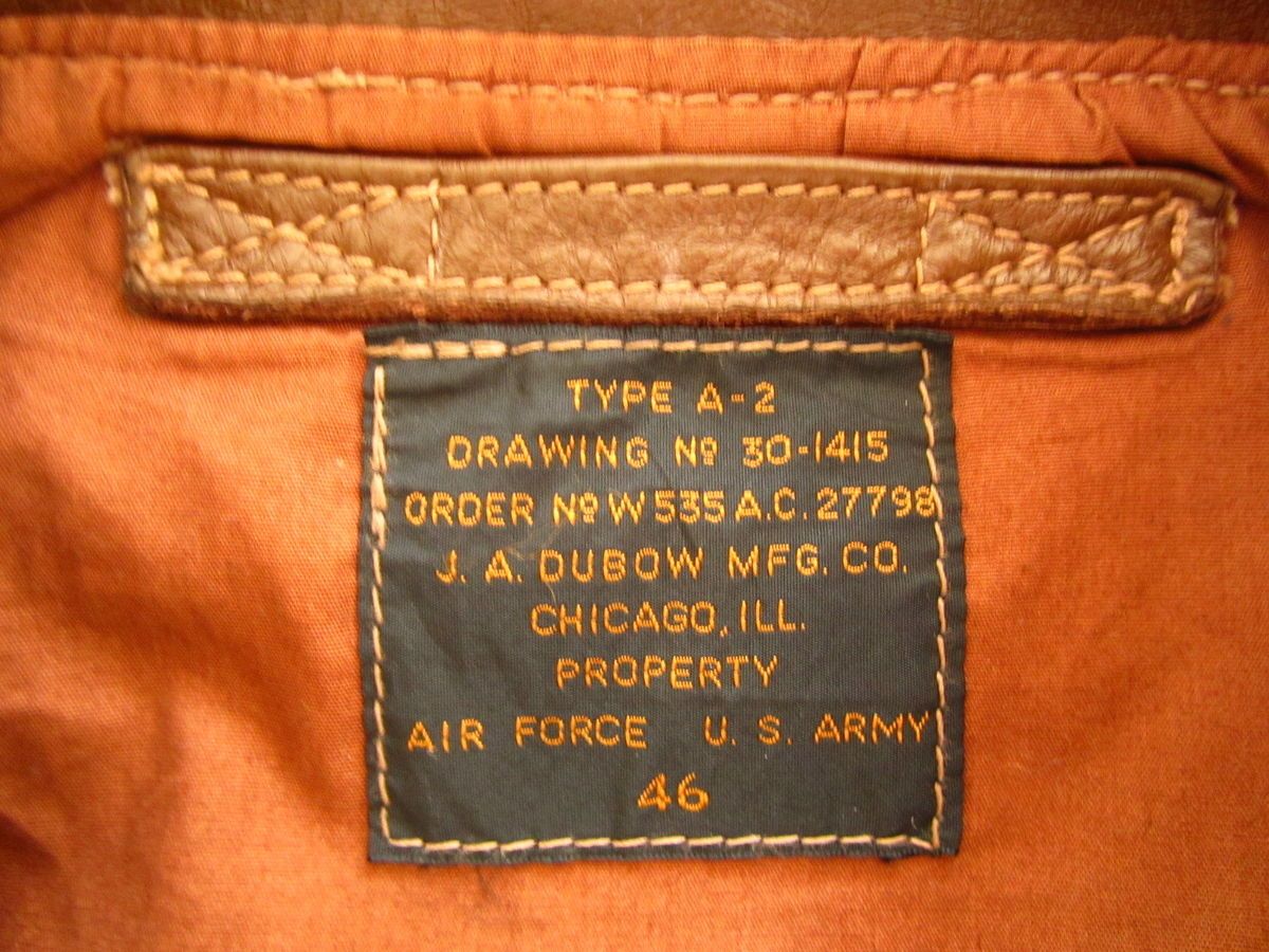 jacket wwii Dubow 27798 repro Real McCoys 46 russet horsehide