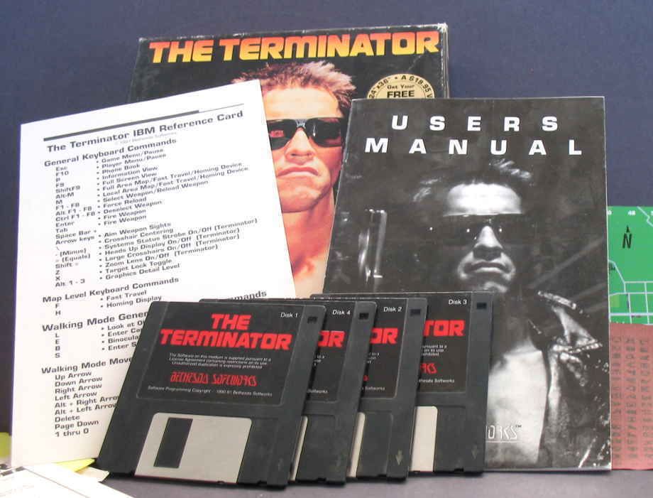 The Terminator 1990 IBM PC DOS Computer Game 1990 Bethesda BOX