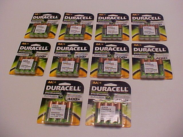 DURACELL AA 40 RECHARGEABLE 400X DURALOCK BATTERIES 10 4packs