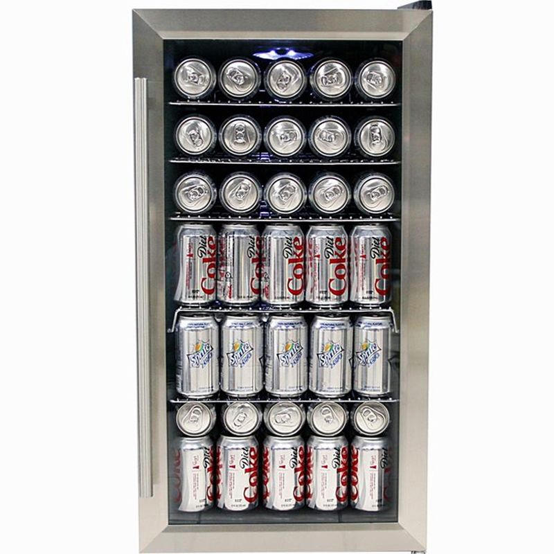 Beverage Center Cooler Glass Door Refrigerator Soda Beer Wine Drink