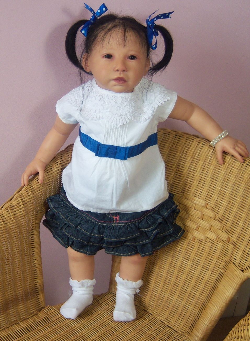 Reborn Baby Girl Doll Lifelike Asian Toddler Chenoa by Jannie de Lange