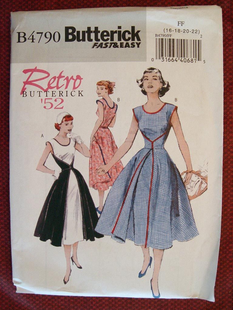  VINTAGE RETRO 52 STYLE MISSES WRAP DRESS PATTERN 4790 Sz 16 22