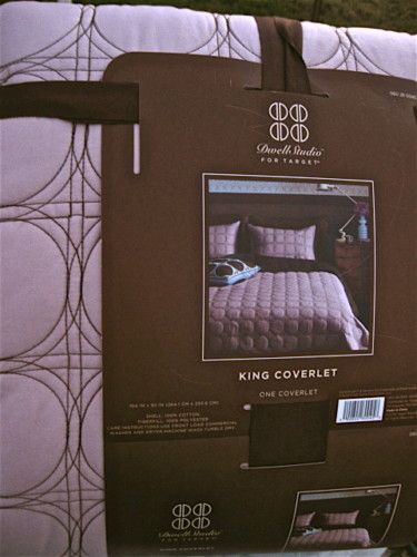 Dwell Studio Pink/Brown Quilt & Shams Set Circles King Reversible