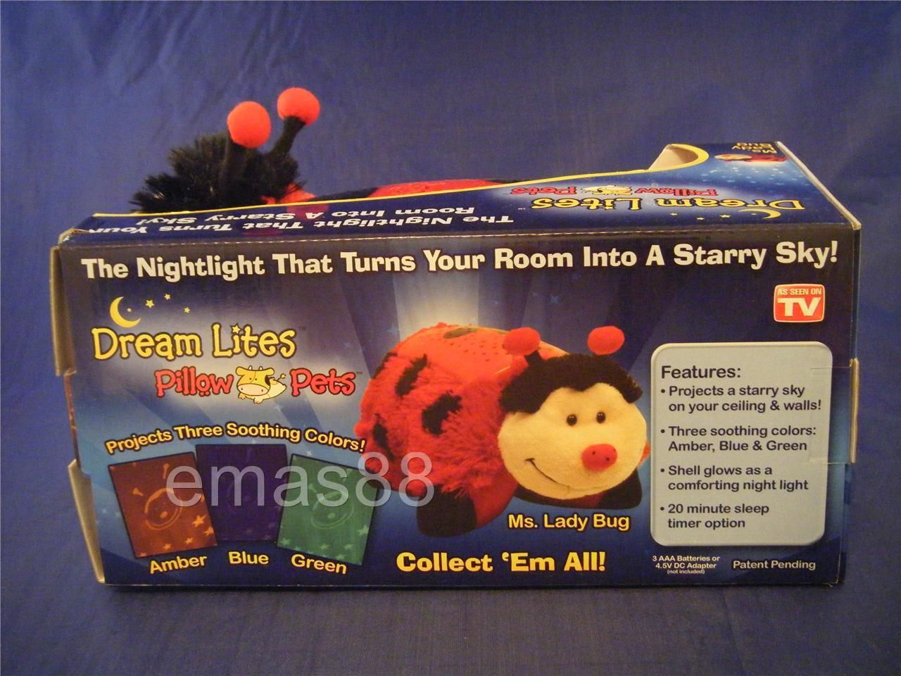 100 Authentic Dream Lites Lady Bug Pillow Pet NIB Freeshipping as Seen