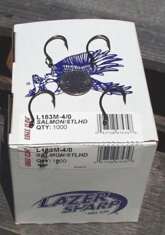 Eagle Claw 4 0 Lazer Sharp Salmon Hooks L183M 50 Pack