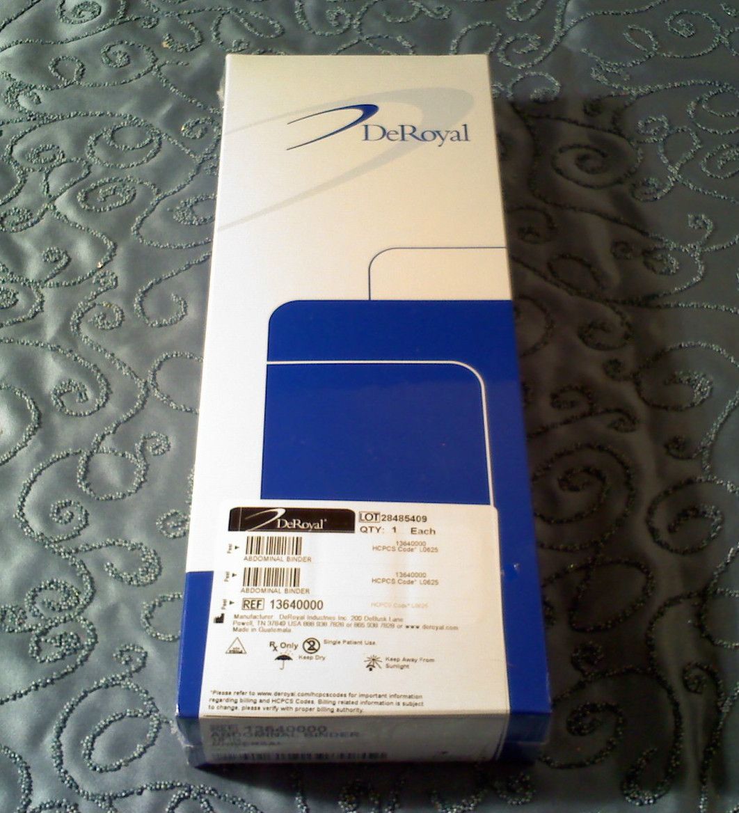 DeRoyal 10 Abdominal Binder Universal 13640000 New SEALED Adjustable