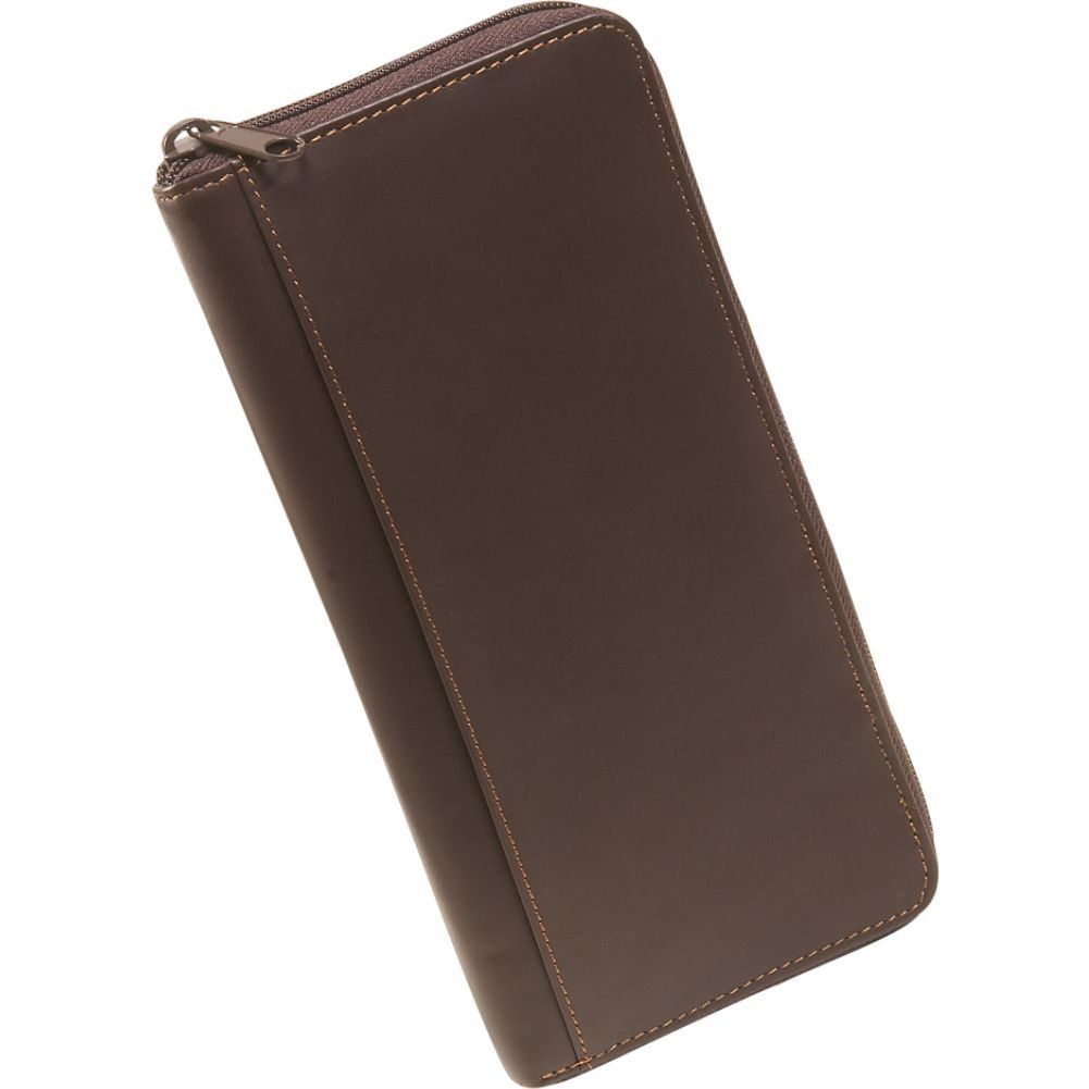 NEW DOPP LEATHER ZIP AROUND PASSPORT WALLET WITH ORGANIZER BROWN