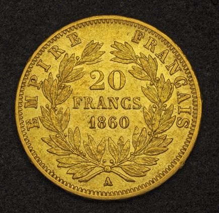 1860 France 2nd Empire Napoleon III Gold 20 Francs Coin 6 41gm