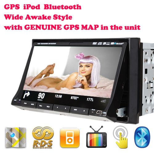   Navigation 7 Motorized Car DVD Media AM FM Player iPod Bluetooth USB