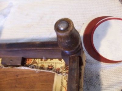 fancy vintage wooden footstool antique