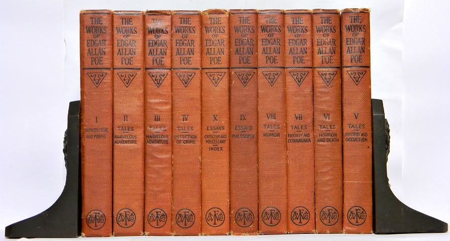 Edgar Allan Poe Antique Complete Set Works The Raven Poetry of Allen