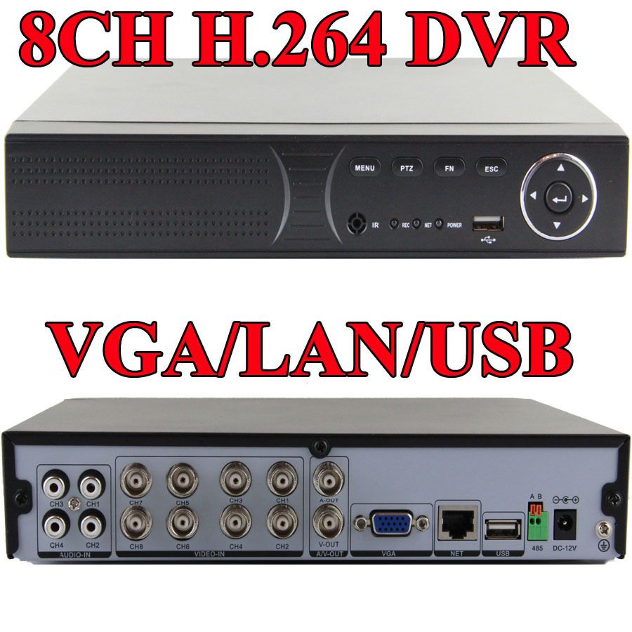 CCTV 8CH DVR Standalone H 264 Real Time Network DVR Surveillance