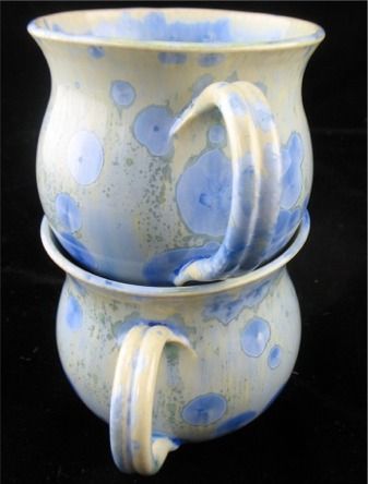 Crystalline Glazed Blue Mugs Pottery Edgecomb Potters