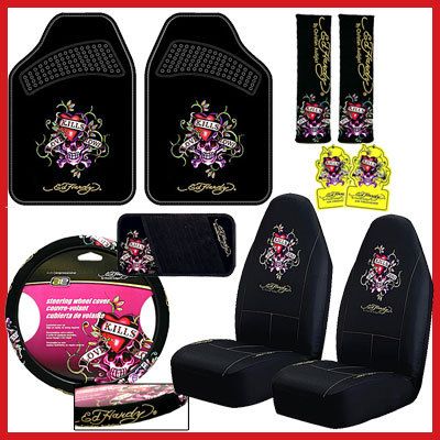 Ed Hardy Love Kill 10pc Car Seat Covers Accessories Set