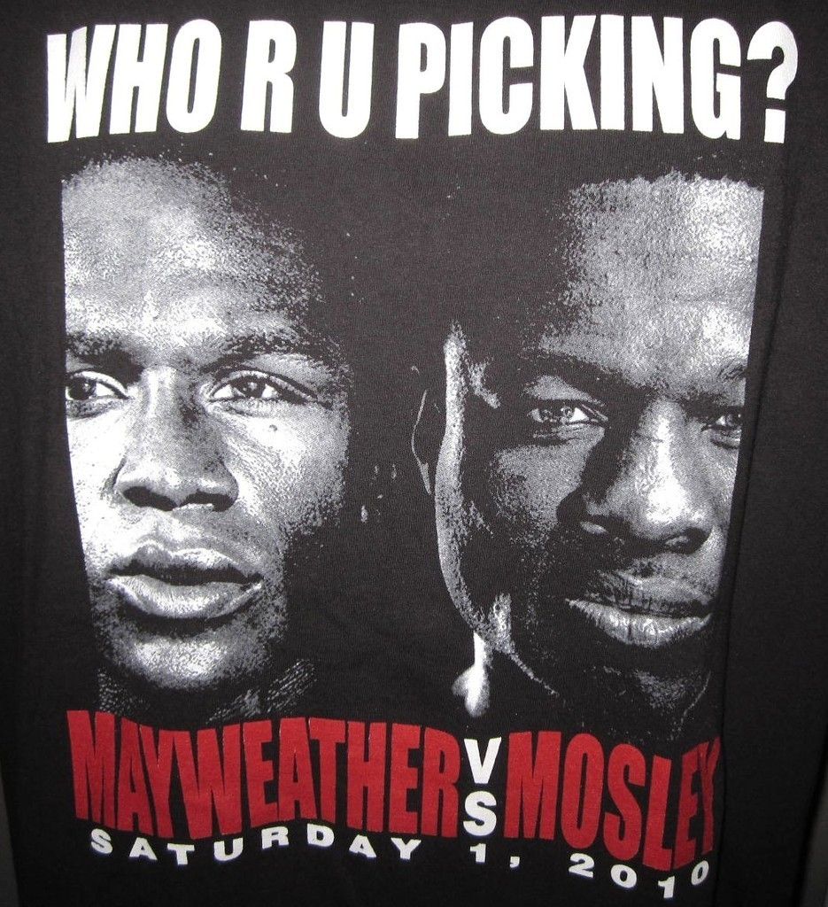 2010 FLOYD MAYWEATHER VS SHANE MOSLEY BOXING T SHIRT MENS 2XL