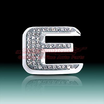 Crystal Letter E Chrome 3D Car Emblem, , High Quality