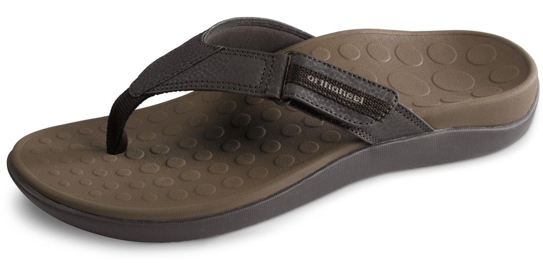 Orthaheel Mens Orthotic Sandals Ryder Chocolate Flip Flops