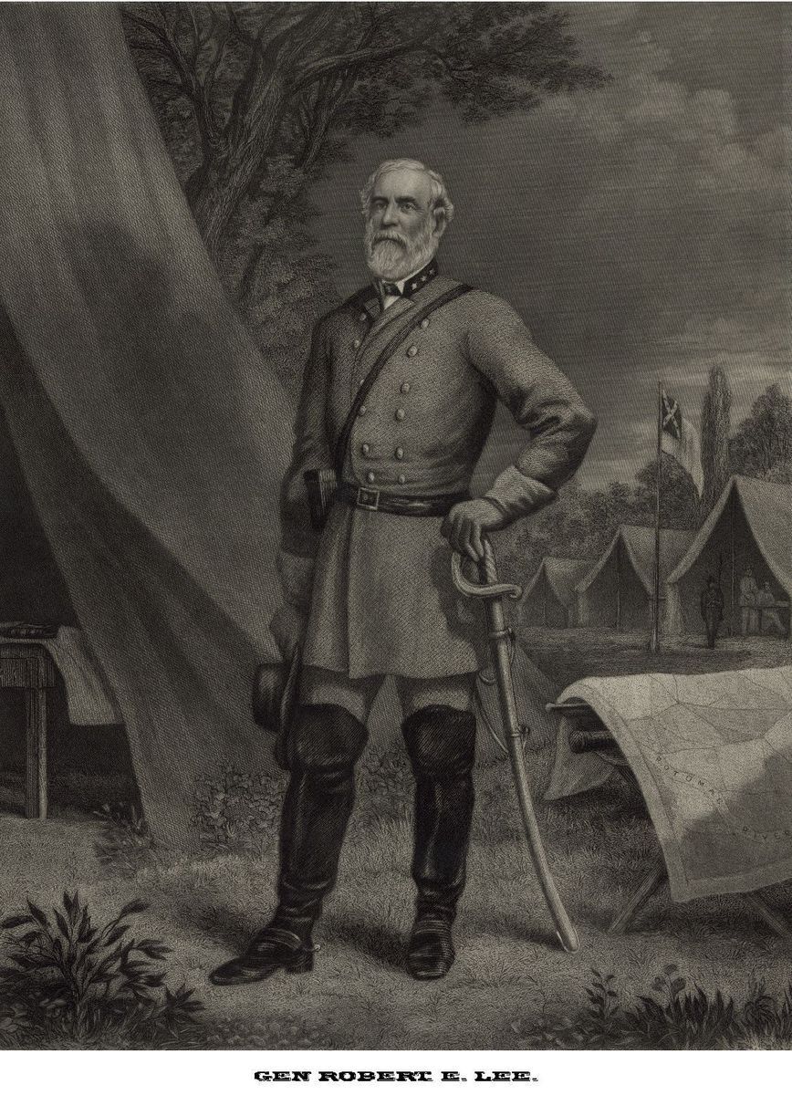 CSA CONFEDERATE GENERAL ROBERT E LEE POSTER CIVIL WAR MCRAE ENGRAVING