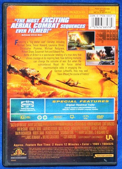 Battle of Britain DVD 1969   Michael Caine, Rated G, CC