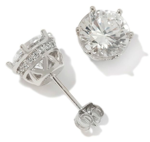 Victoria Wieck 4.18ct Absolute Tiara Gallery Stud Earrings