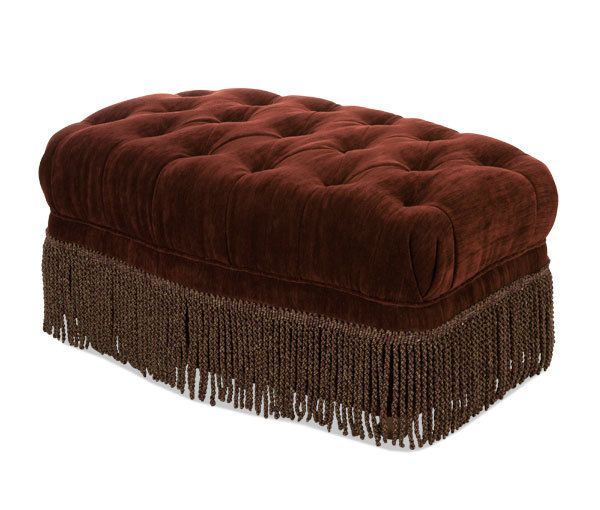 Eggplant Button Tufted Rectangular Ottoman