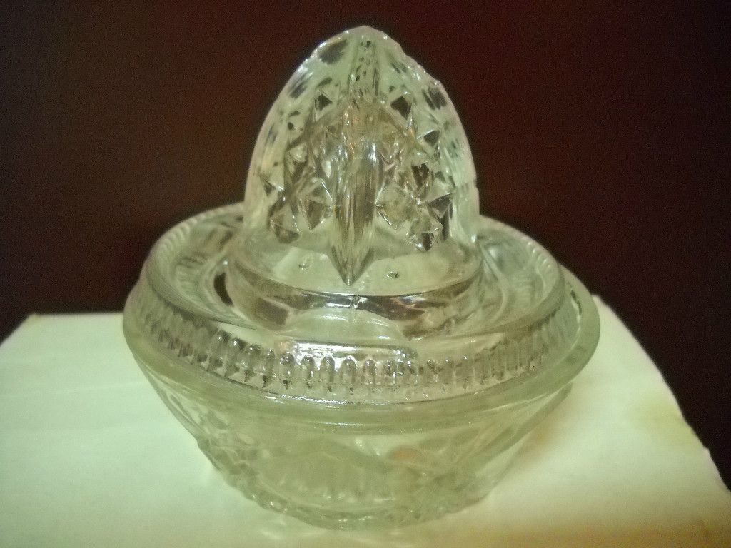 Vintage Easley Stamped 1888 Crystal 2pc Crystal Reamer