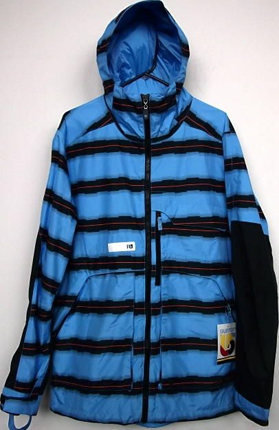 Burton Snowboard Andover Ski Jacket Gore Tex Blue 23 Stripe Mens L New