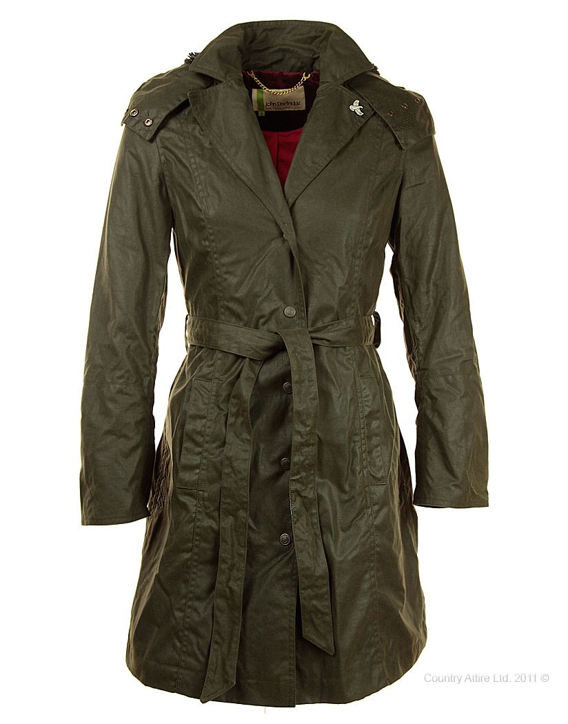 john partridge ladies dunmore raincoat   olive waw102 1